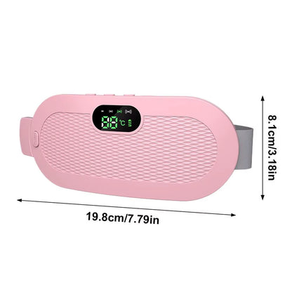 Period Heating Pad Travel Electric Stomach Heating Pad Adjustable Heated Belt with Digital Display 4 Vibration Massage Modes