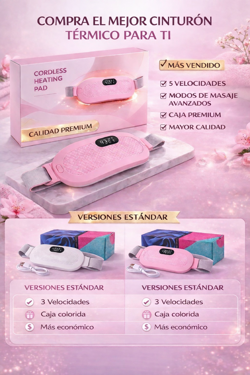 Cinturon termico menstrual alivio en pocos minutos